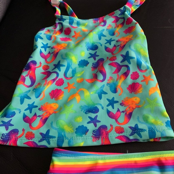 Little Mermaid🧜🏽‍♀️- Girls 2 Piece Tankini💐 - Picture 2 of 3